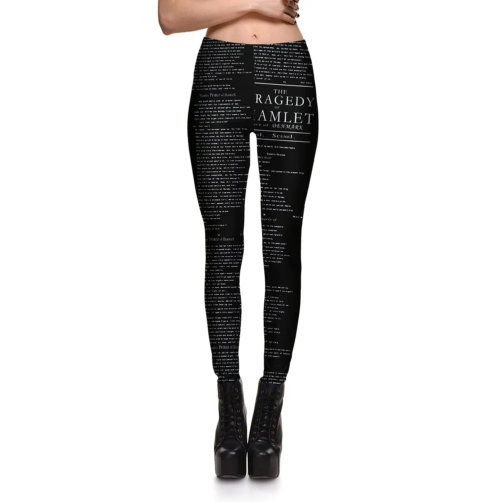 Black and White Graffiti Gothic Leggings