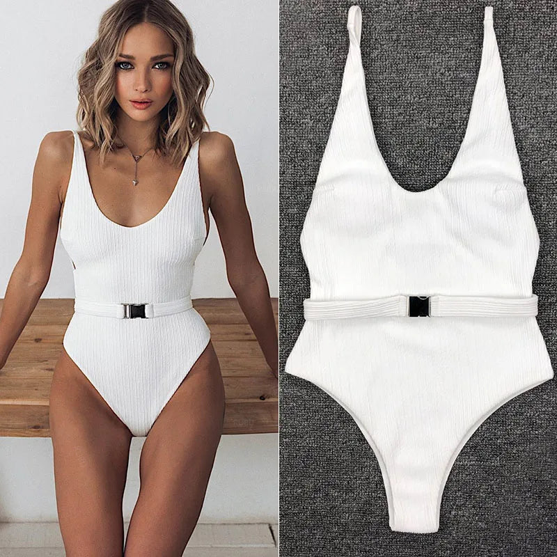 High Leg Monokini Push Up Swimsuit