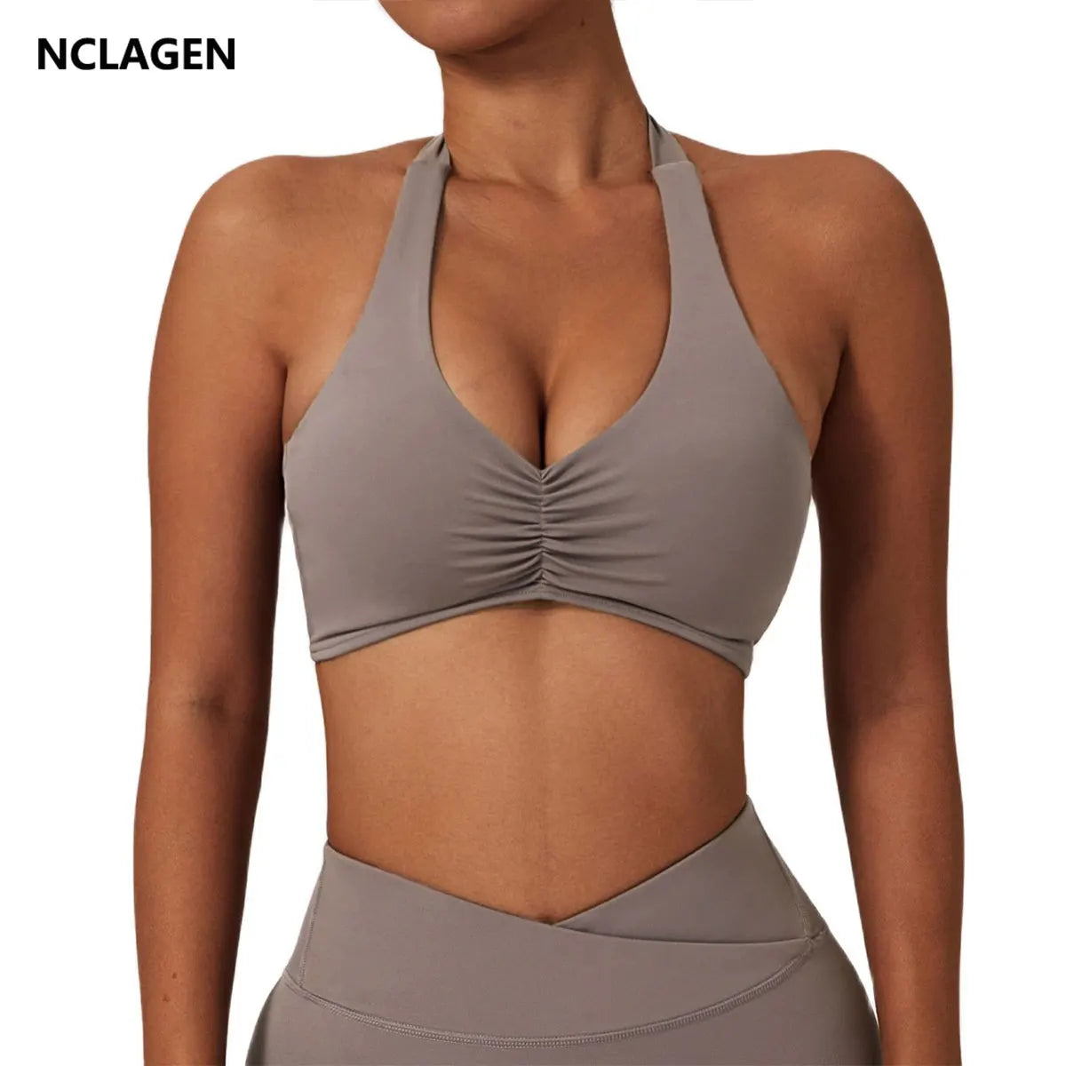 NCLAGEN Women Halter Sports Bra